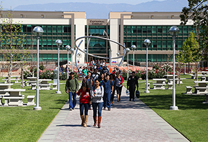 Students walking to chapel